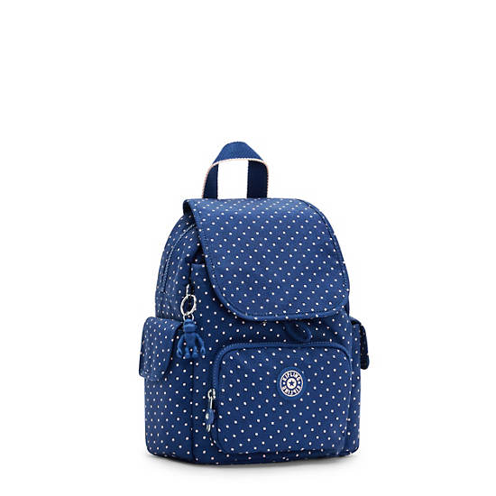 Kipling City Pack Mini Printed Backpacks Soft Dot Blue | AU 1496PJ